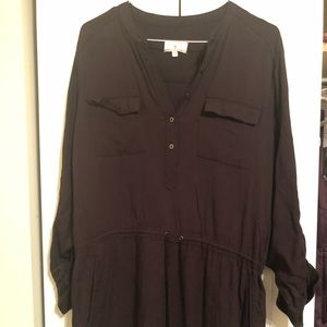 Lou & Grey Black Drawstring Dress